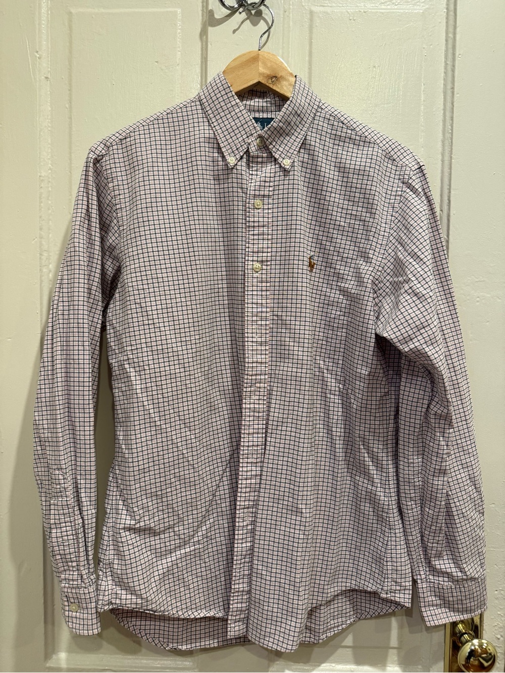 Polo by Ralph Lauren Men's Button-Down Check Shirt - Pink & Blue, M